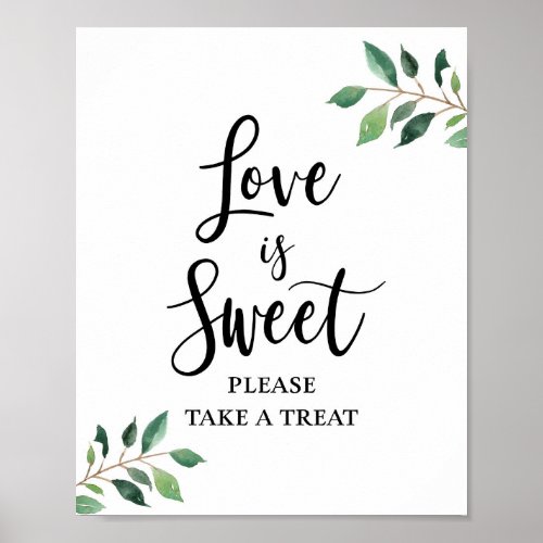 Love is Sweet Please Take a Treat Greenery Sign