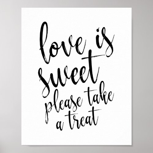 Love is sweet please take a treat Rustic 8x10 Sign