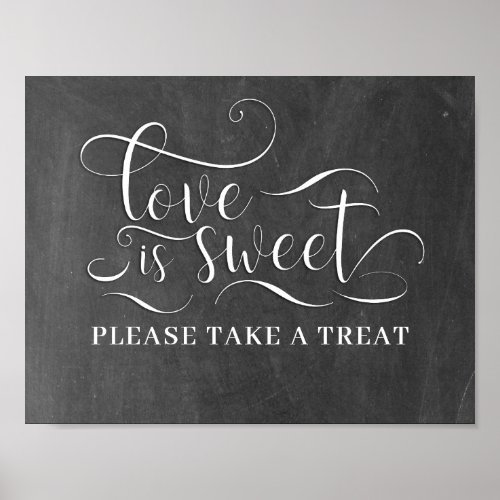 Love Is Sweet Please Take A Treat Table Card Poster