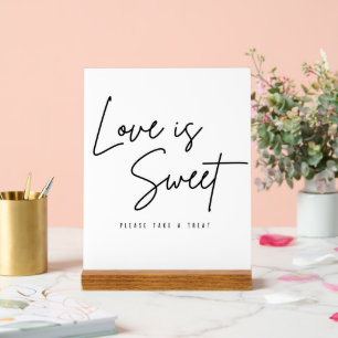 Love Is Sweet Please Take A Treat Wedding Acrylic Sign