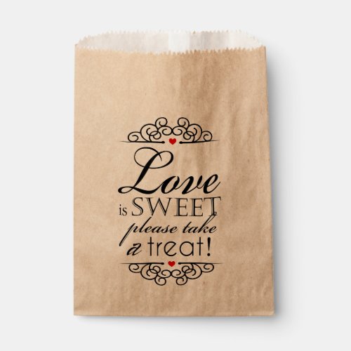 Love Is Sweet Please Take A Treat Wedding Favor Bag