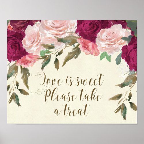 love is sweet please take a treat wedding sign