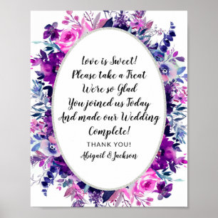 Love is Sweet Quote Wedding Reception Treat Sign