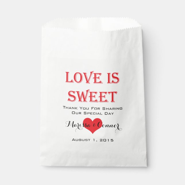 Love Is Sweet Red and Black Wedding Bags (Front)