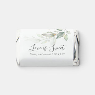 Love is Sweet Romantic Sage Greenery Wedding Hershey's Miniatures