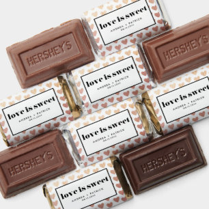 Love is Sweet Rose Gold Foil Hearts Wedding Hershey's Miniatures