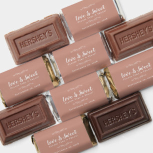 Love Is Sweet Rose Gold Pink Wedding  Hershey's Miniatures