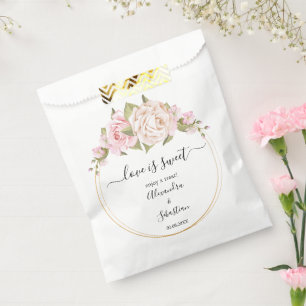Love is Sweet Roses Wedding Sweet Treat Favor Bag