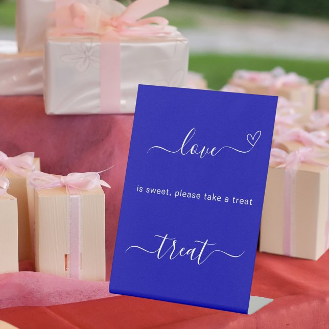 Love is sweet royal blue wedding treat sign (Creator Uploaded)
