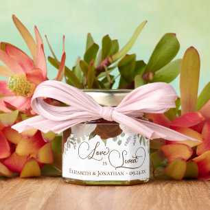 Love is Sweet Rust Orange Boho Roses Wedding Ho Honey Jar Favors