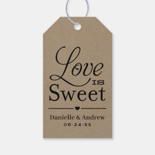 Love is Sweet Rustic Kraft Script Wedding Favor Gift Tags