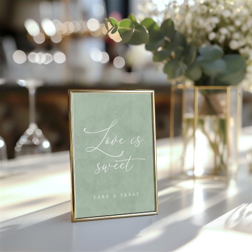 Love is Sweet Sage  Eucalyptus Tabletop Sign Invitation