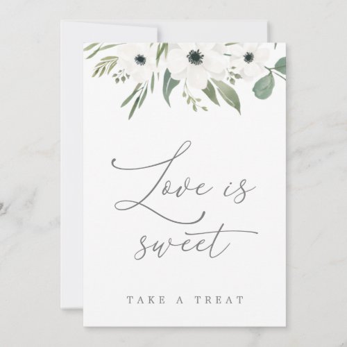 Love is Sweet Sage  Eucalyptus Tabletop Sign Invitation