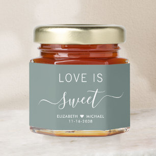 Love Is Sweet Sage Green Wedding Honey Jar Favors