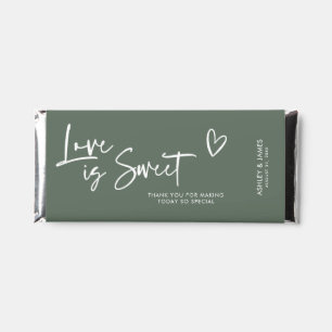 Love is Sweet Script Heart Hershey Bar Favors