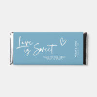 Love is Sweet Script Heart Hershey Bar Favors