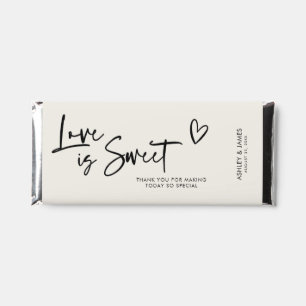 Love is Sweet Script Heart Hershey Bar Favors