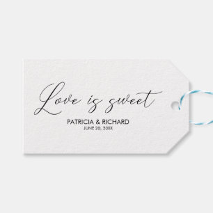 Love Is Sweet Script Lettering Wedding Favors Tag