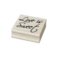 Love is Sweet - Script Rubber Stamp