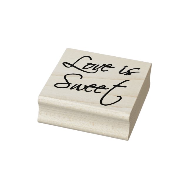 Love is Sweet - Script Rubber Stamp (Stamp)