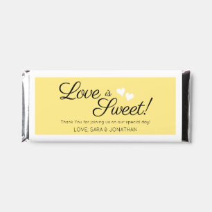 Love Is Sweet Script Yellow Wedding Thank You Hershey Bar Favors