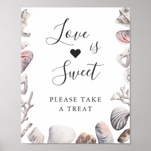 Love Is Sweet Seashell Dessert Table Sign