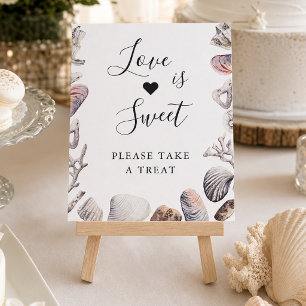 Love Is Sweet Seashell Dessert Table Sign