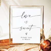 Love Is Sweet Sign, Minimalist Take A Treat Sign
