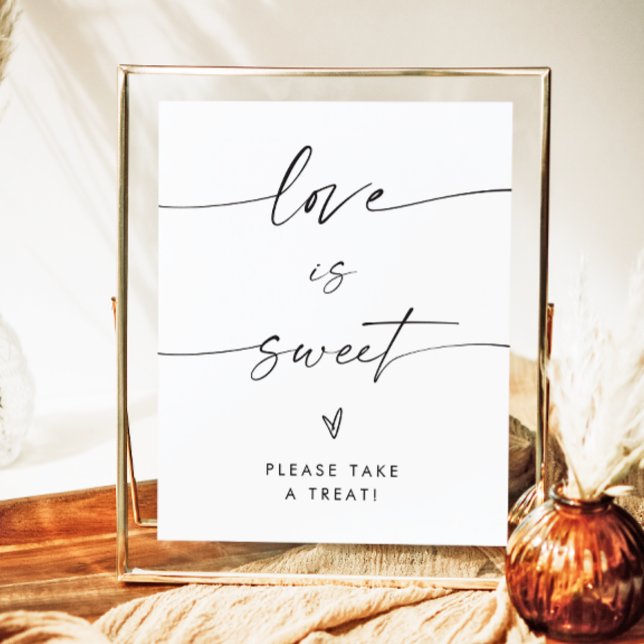 Love Is Sweet Sign, Minimalist Take A Treat Sign (Creator Uploaded)