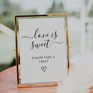 Love is Sweet Sign Printable, Minimalist Wedding Invitation
