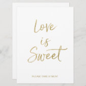 Love is Sweet Sign | Stylish Gold Hand Lettered (Front/Back)