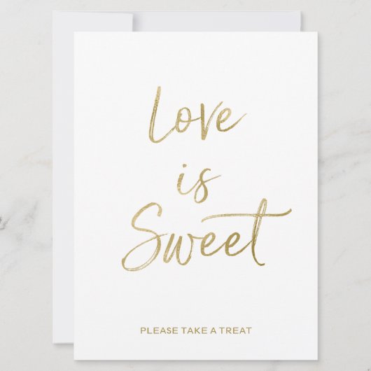 Love is Sweet Sign | Stylish Gold Hand Lettered (Front)