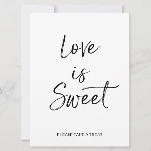 Love is Sweet Sign  Stylish Hand Lettered Invitation