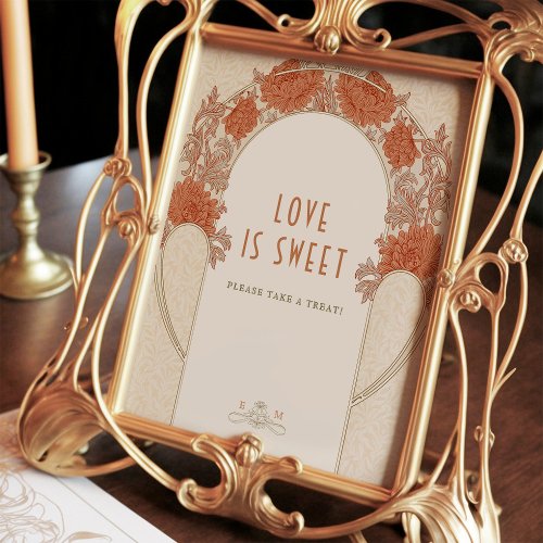 Love is Sweet Sign William Morris Vintage Pattern