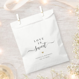 Love is sweet simple elegant script wedding favor bag