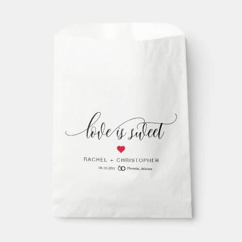 Love is Sweet Simple Elegant Script Wedding  Favor Favor Bag