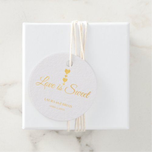 Love Is Sweet Simple Elegant Wedding  Foil Favor Tags