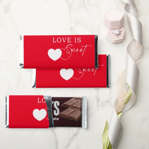 Love is Sweet  Simple Heart Valentines Day  Hershey Bar Favors