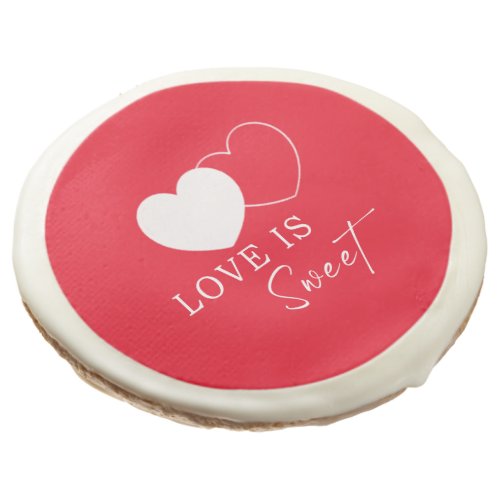 Love Is Sweet  Simple Heart Valentines Day  Sugar Cookie