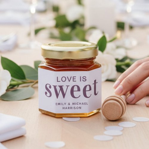 Love Is Sweet Simple Modern Lavender Wedding Honey Jar Favors