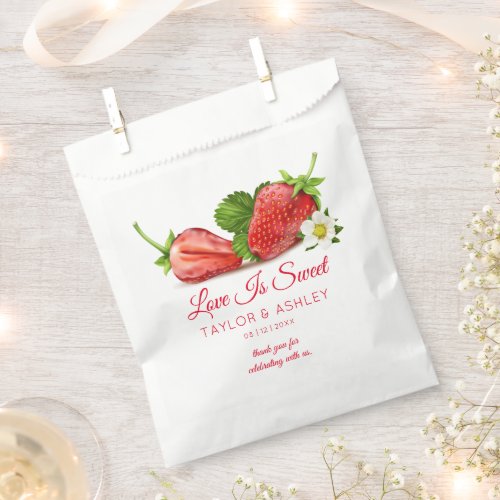 Love is Sweet Strawberry Fruit  Wedding Favor Bag