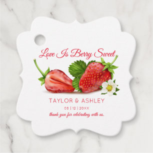 Love is Sweet Strawberry Fruit Wedding Favor Tags