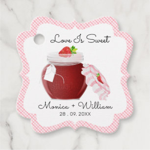 Love Is Sweet Strawberry Jam Wedding Favor Tags
