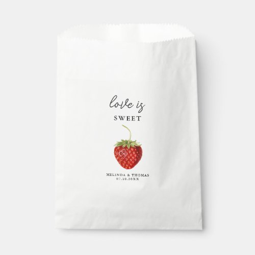 Love is Sweet Strawberry Wedding  Favor Bag