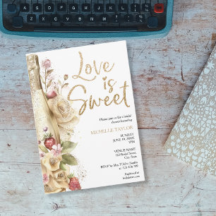 Love is Sweet Summer Boho Blush Pink Invitation