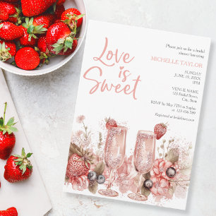 Love is Sweet Summer Boho Blush Pink Invitation