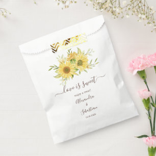 Love is Sweet Sunflower Wedding Sweet Treat Favor Bag