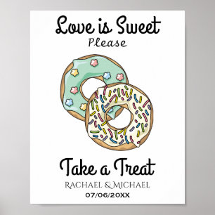 Love is Sweet Take a Treat Donut Bar Poster