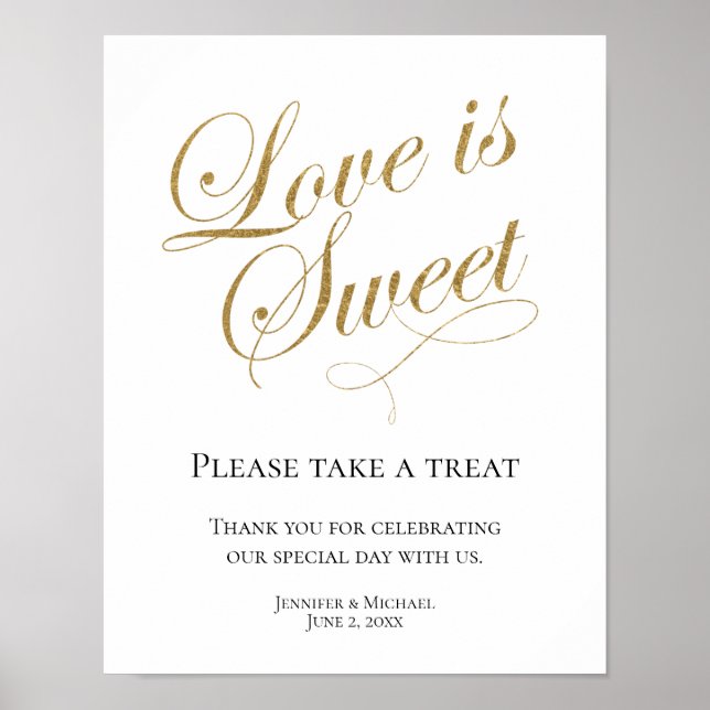 Love is Sweet, Take a Treat Favor Display Poster (Front)