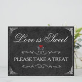 Love is Sweet Take a Treat Halloween Skeleton Sign (Standing Front)